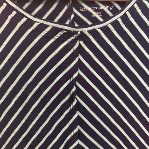 Soft Surroundings Indra Scoop Neck Raw Hem Pima Cotton Shirt - Size Medium - Picture 4 of 6